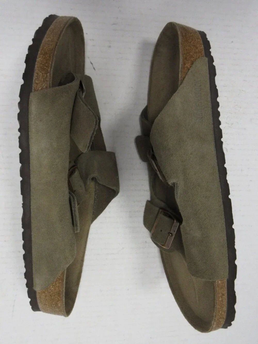 Brand New! Birkenstock Men's Two-Buckle Suede Sandals in Olive Brown Size 11